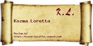 Kozma Loretta névjegykártya