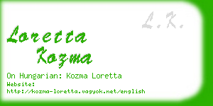 loretta kozma business card